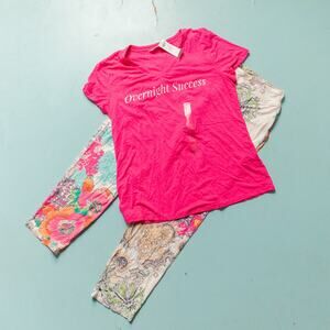 NEW Soma 2-Piece Rainbow Paisley Tee Pant Stretch Sleep Set Size Small